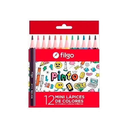 Lápices Filgo Pinto Cortos 12 colores ecológico -2