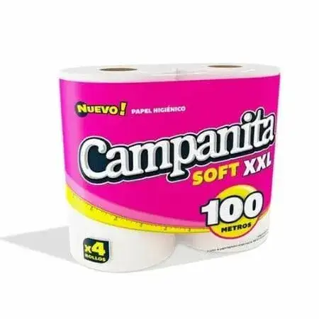 Papel higiénico Campanita 100m 4 rollos hoja simple