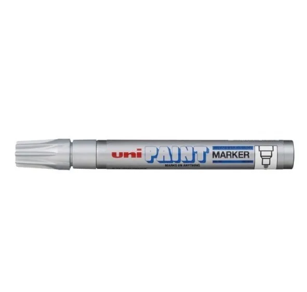 Marcador Uni Paint Px-20 Permanente Base Esmalte Punta Redonda 2,2-2,8mm Plateado