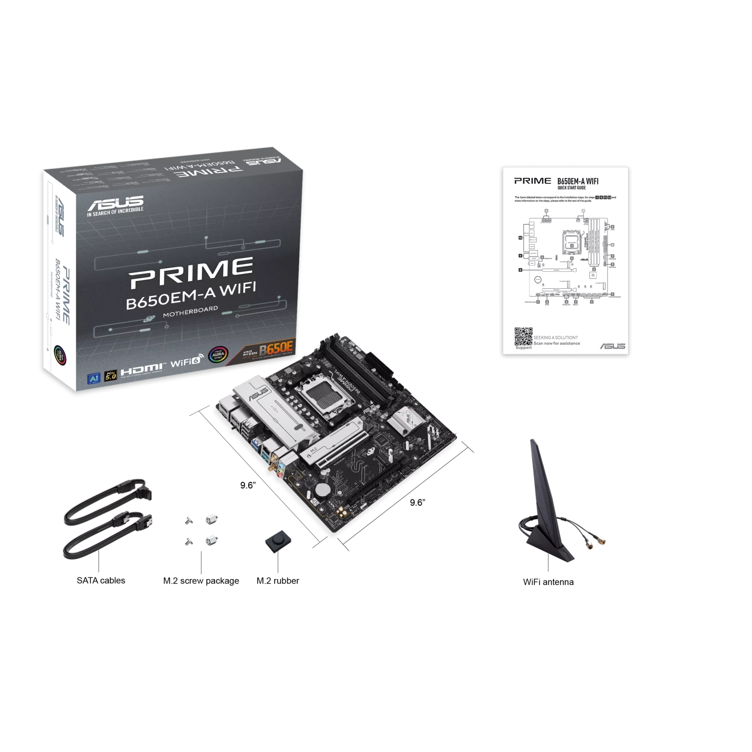 Motherboard ASUS PRIME B650EM-A WIFI AM5 DDR5 ASUS PRIME B650EM-A WIFI