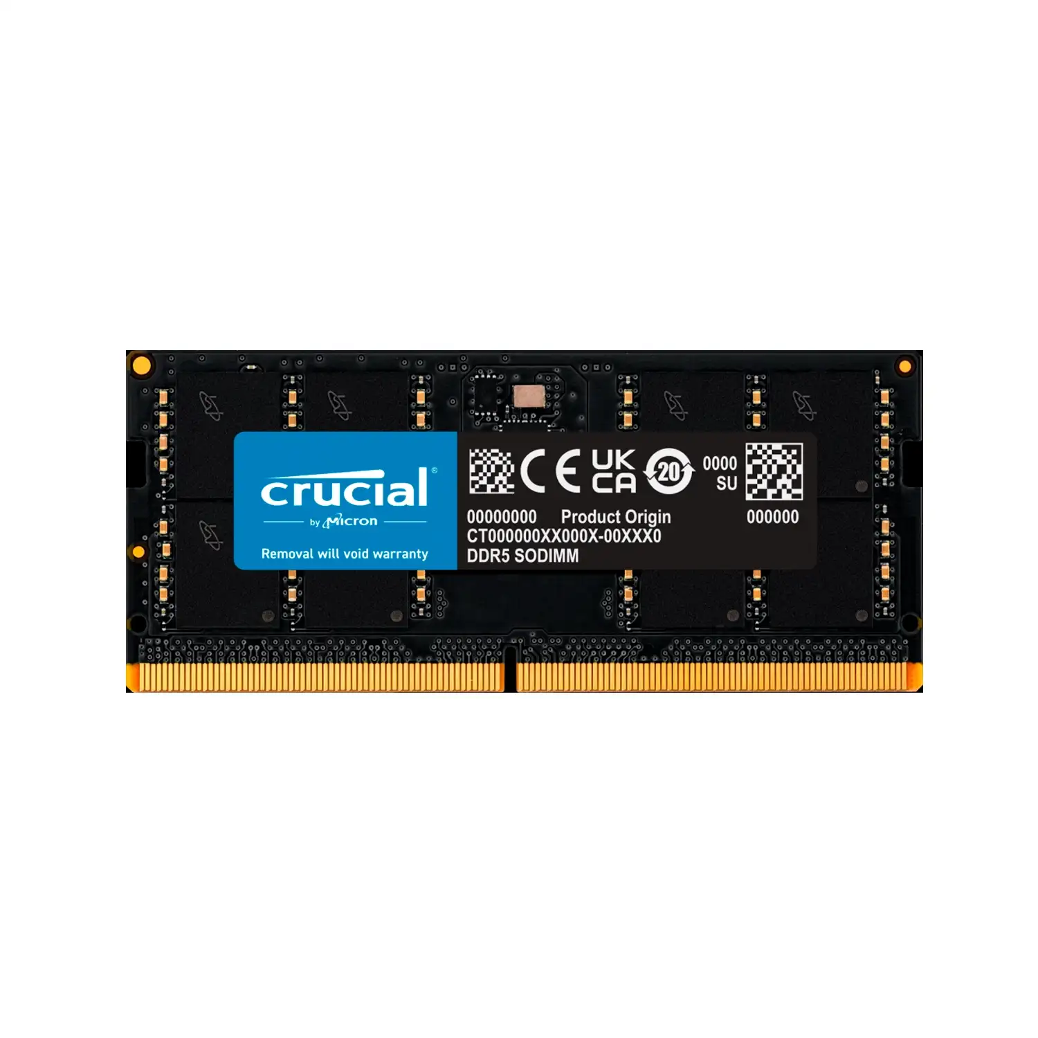 Memoria Ram SODIMM CRUCIAL CT 32GB DDR5 4800MHz CL40 1.10V Single Negro CRUCIAL CT32G48C40S5