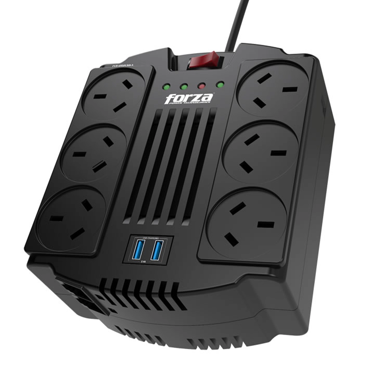 Estabilizador FVR-1202USB-A Volt Reg 1200VA/600W c FORZA FVR-1202USB-A