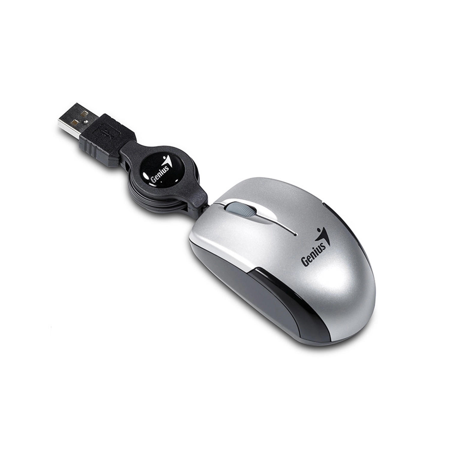 Mouse Micro Traveler retráctil V2 USB Plata GENIUS 31010125102
