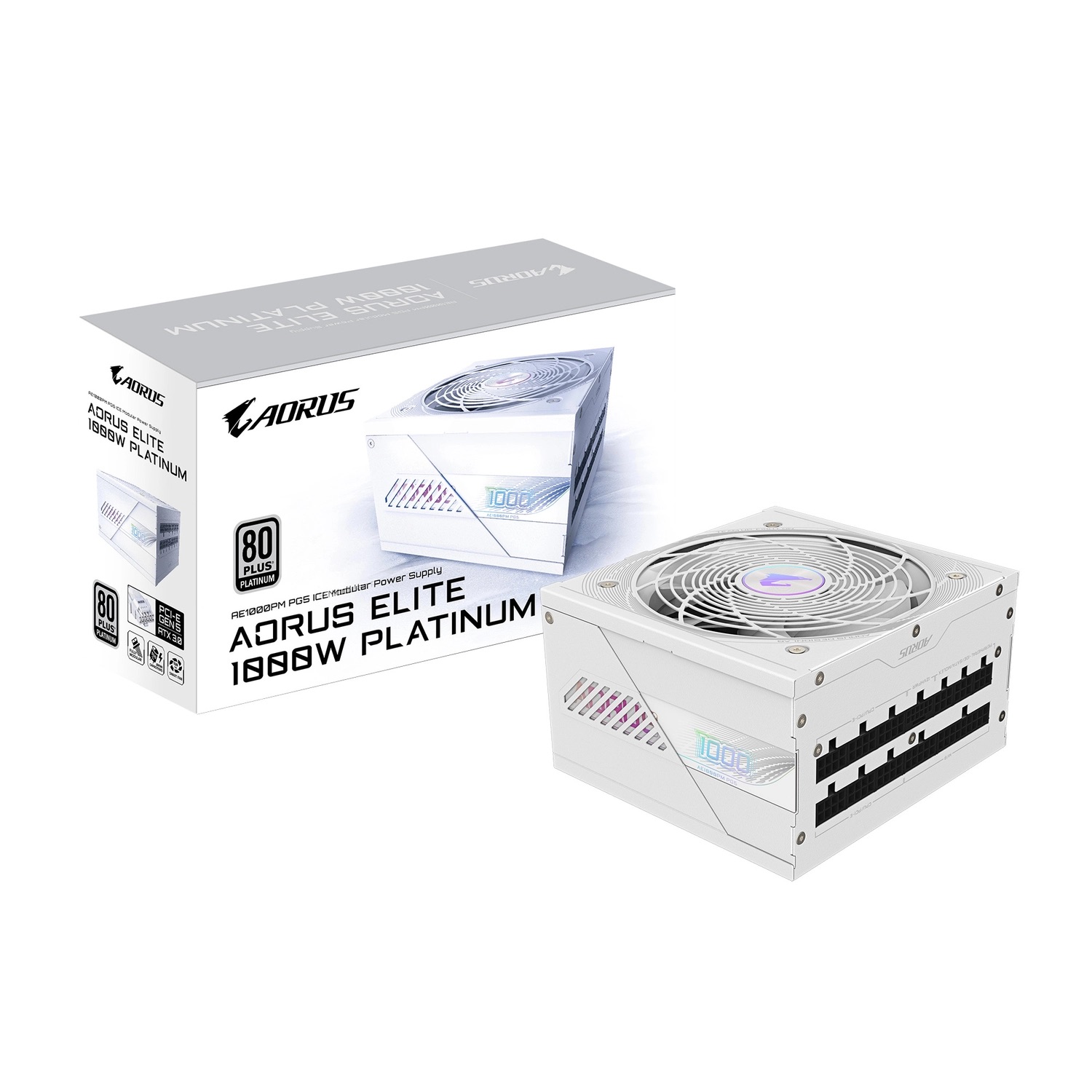 Fuente AORUS ELITE P1000W 80  Platinum Modular PCI GIGABYTE GP-AE1000PM PG5 ICE
