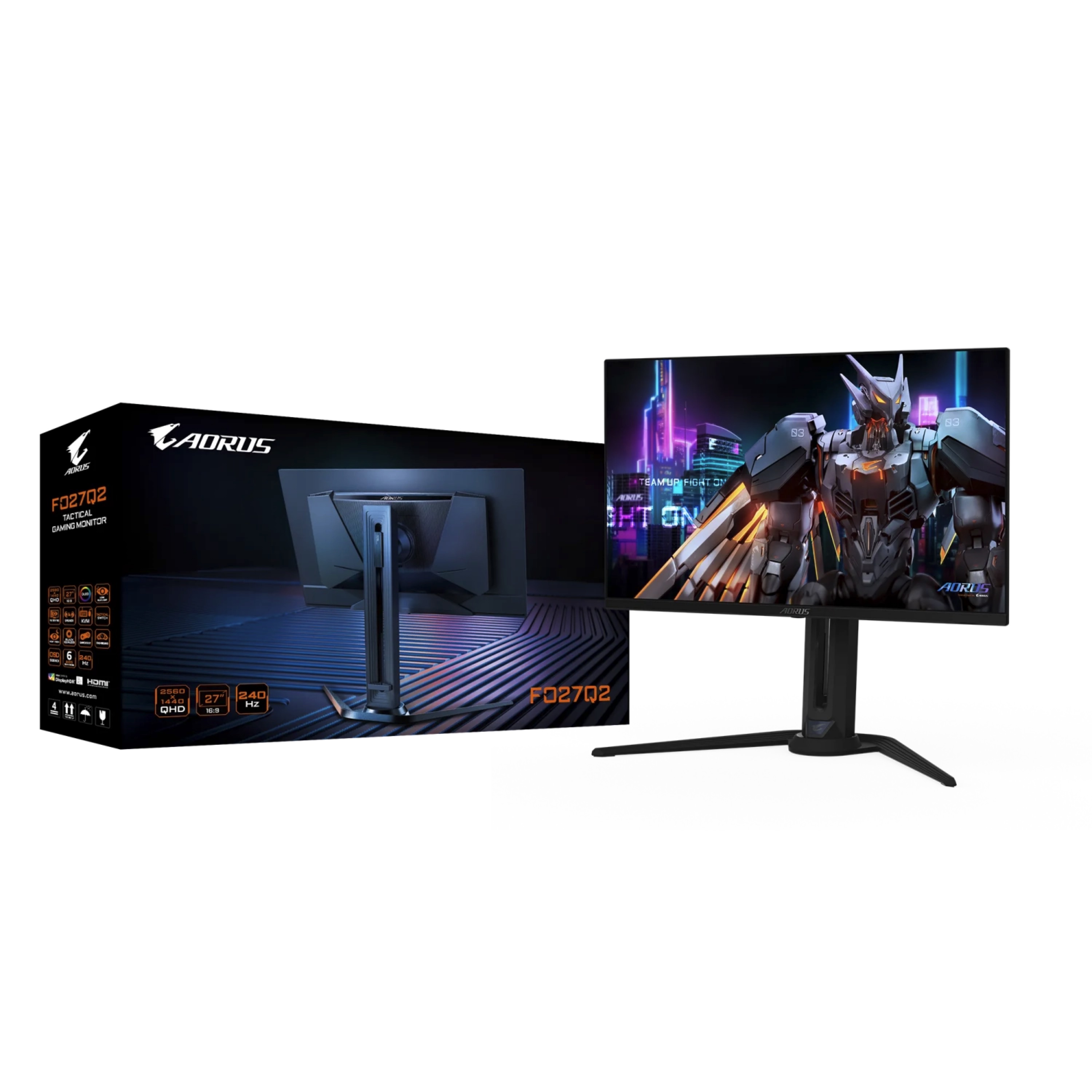 Monitor AORUS 27" OLED QHD FO27Q2 240hz 0.03ms GTG GIGABYTE AORUS FO27Q2