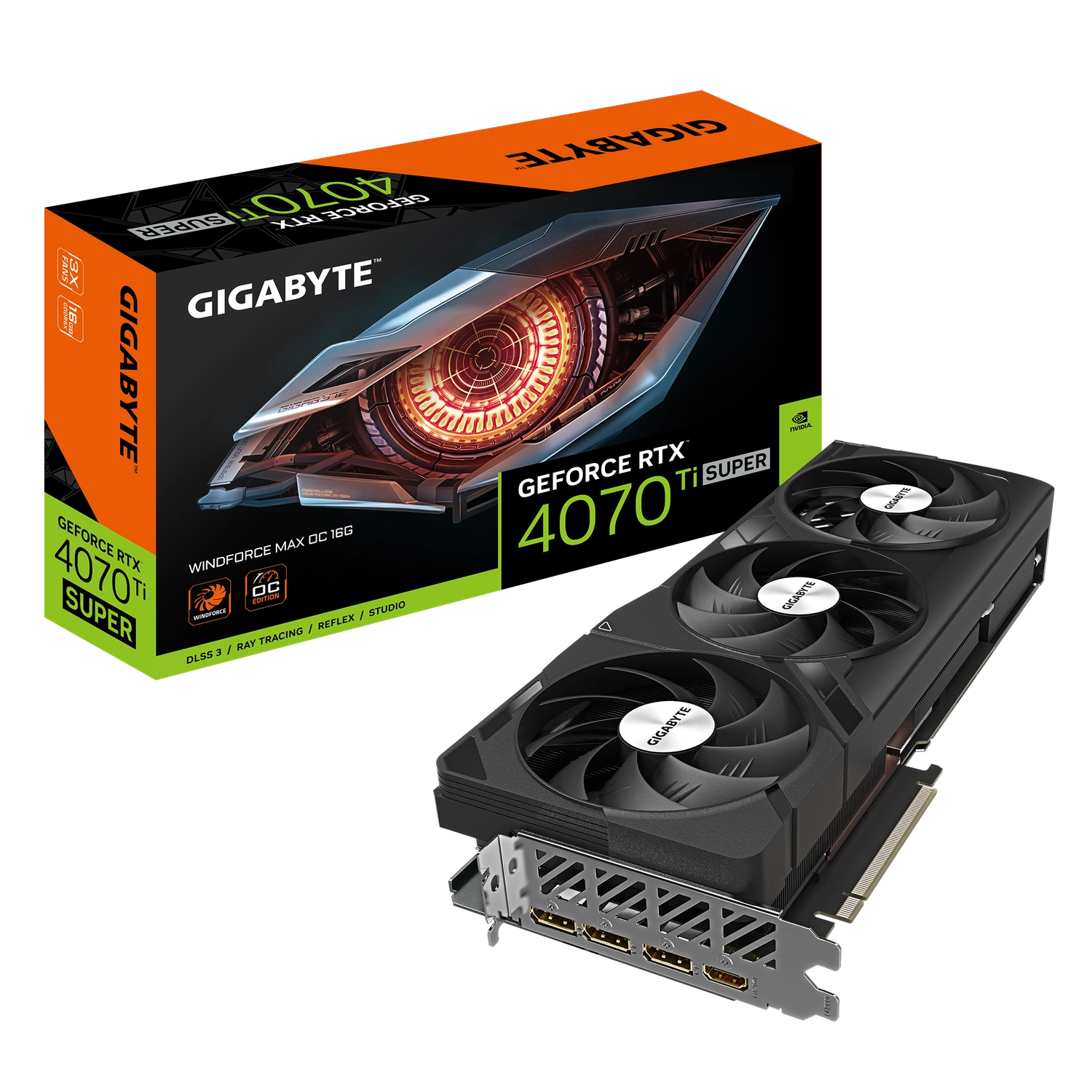 Placa GeForce RTX 4070 Ti SUPER WF3 MAX OC 16GB GIGABYTE GV-N407TSWF3MAX OC-16GD