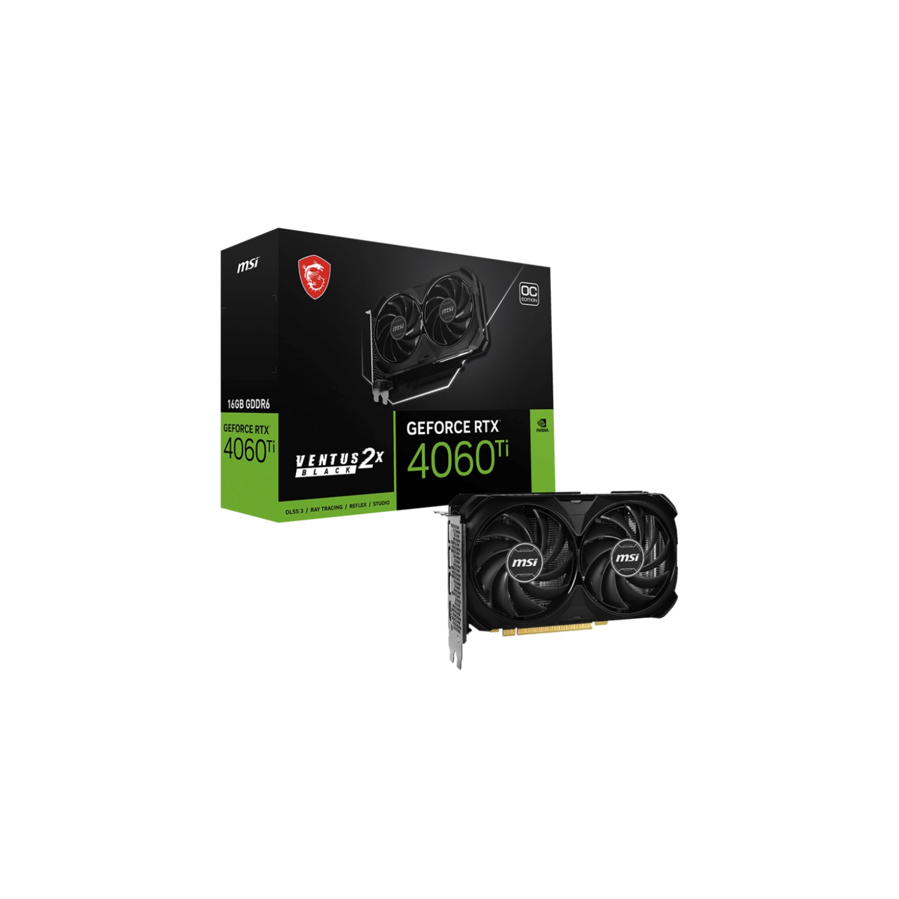 Placa MSI GeForce RTX 4060 Ti VENTUS 2X 16G OC MSI RTX 4060 Ti VENTUS 2X BLACK 16G OC