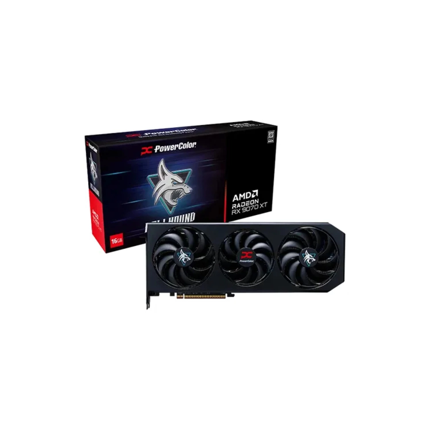 Placa Powercolor Hellhound AMD Radeon RX 9070 XT POWERCOLOR RX9070XT 16G-L/OC