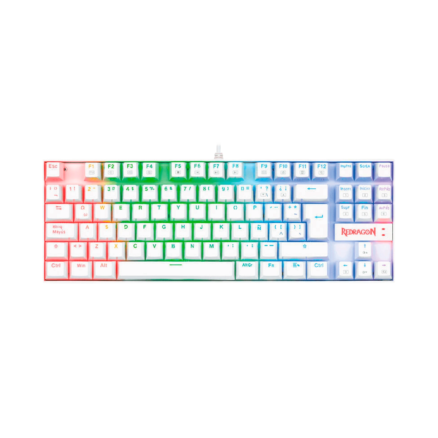 Teclado Redragon Kumara K552 RGB Blanco REDRAGON K552W-RGB-1R-SP