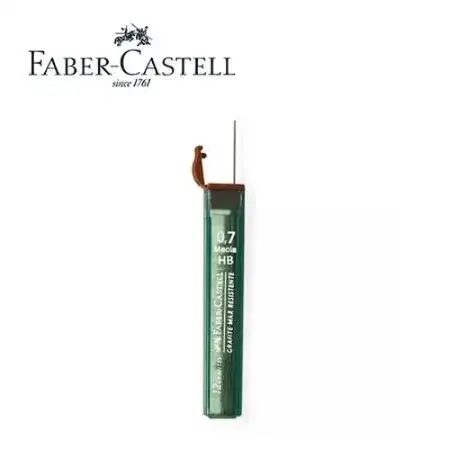 Minas Faber Castell HB 0,7mm Negro estuche x 12