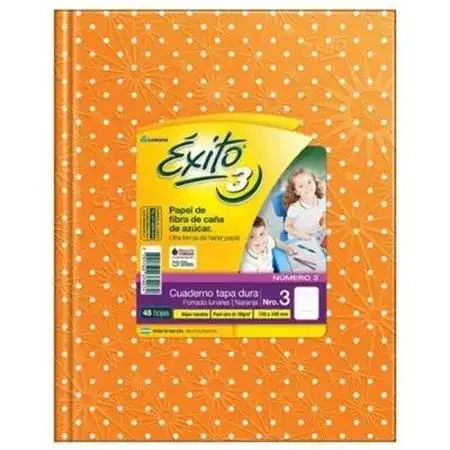 Cuaderno Exito Lunares Rayado Nº3 19x24 cm (tipo ABC) Naranja Tapa Dura 48 hojas