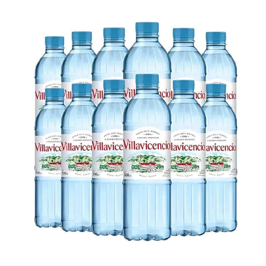 Agua mineral Villavicencio Sin gas 500cc Pack x 12
