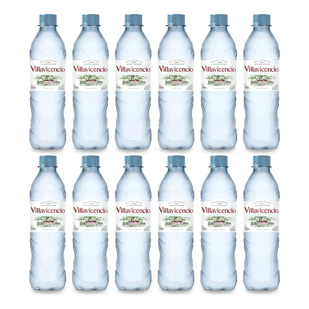 Agua mineral Villavicencio ó Bon Aqua ó Villa del Sur Sin gas 500cc Pack x 12