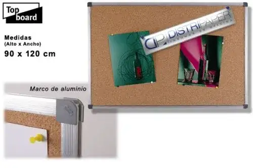 Pizarra Olami de Corcho 90x120cm marco aluminio
