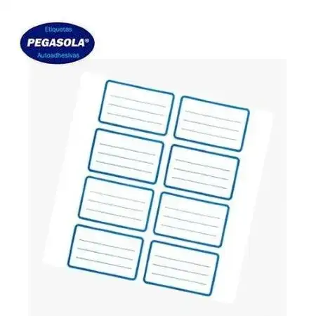 Etiquetas Pegasola Escolares Azul Hoja x 8 etiquetas