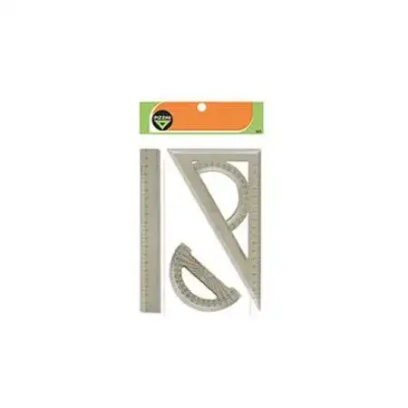 Set geométrico Pizzini Escolar 20cm transp 3 piezas