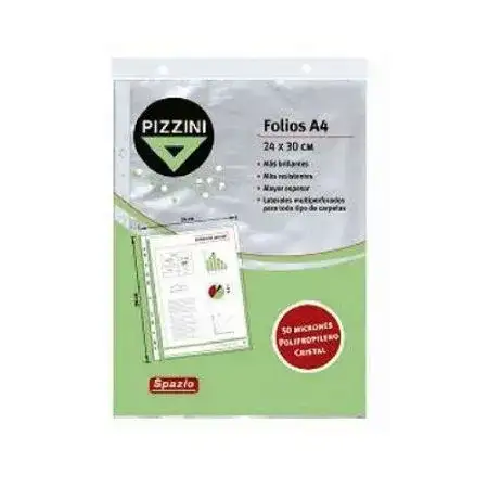 Folios Pizzini 50 micrones A4 10 unidades PPP