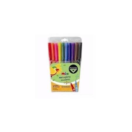 Marcadores Pizzini Escolares Largos 10 colores -2