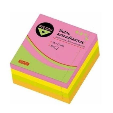Notas adhesivas Pizzini Fluor 75x75 mm 4 colores 320 hojas -2