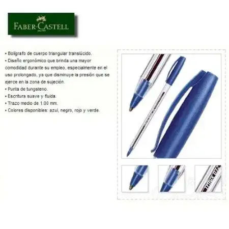 Bolígrafo Faber Castell Trilux 032 Negro x unidad