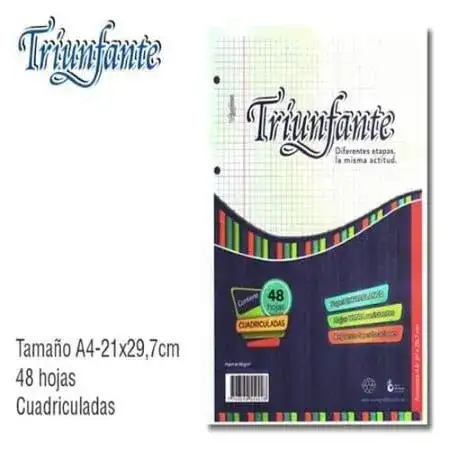Repuesto Triunfante Cuadriculado A4 48 hojas