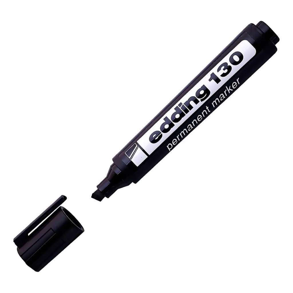 Marcador Edding 130 Permanente Punta biselada 2-5mm Negro