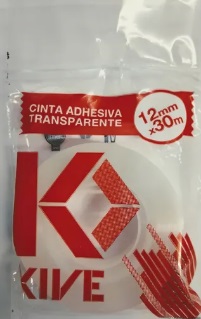 Cinta adhesiva Kive Comercial 12mm x 30m Transparente -2