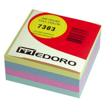 Taco Medoro Hojas 90x90mm Colores 400 hojas 55grs